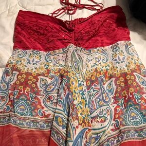 Lane Bryant Red Paisley Halter Top